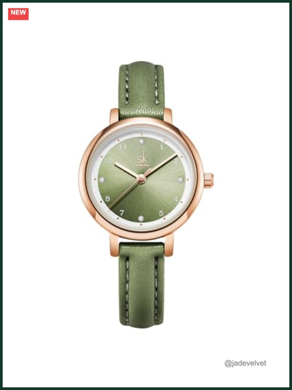 SHENGKE Minimalist Analog Watch Japanese Quartz Leather Band Water Resistant